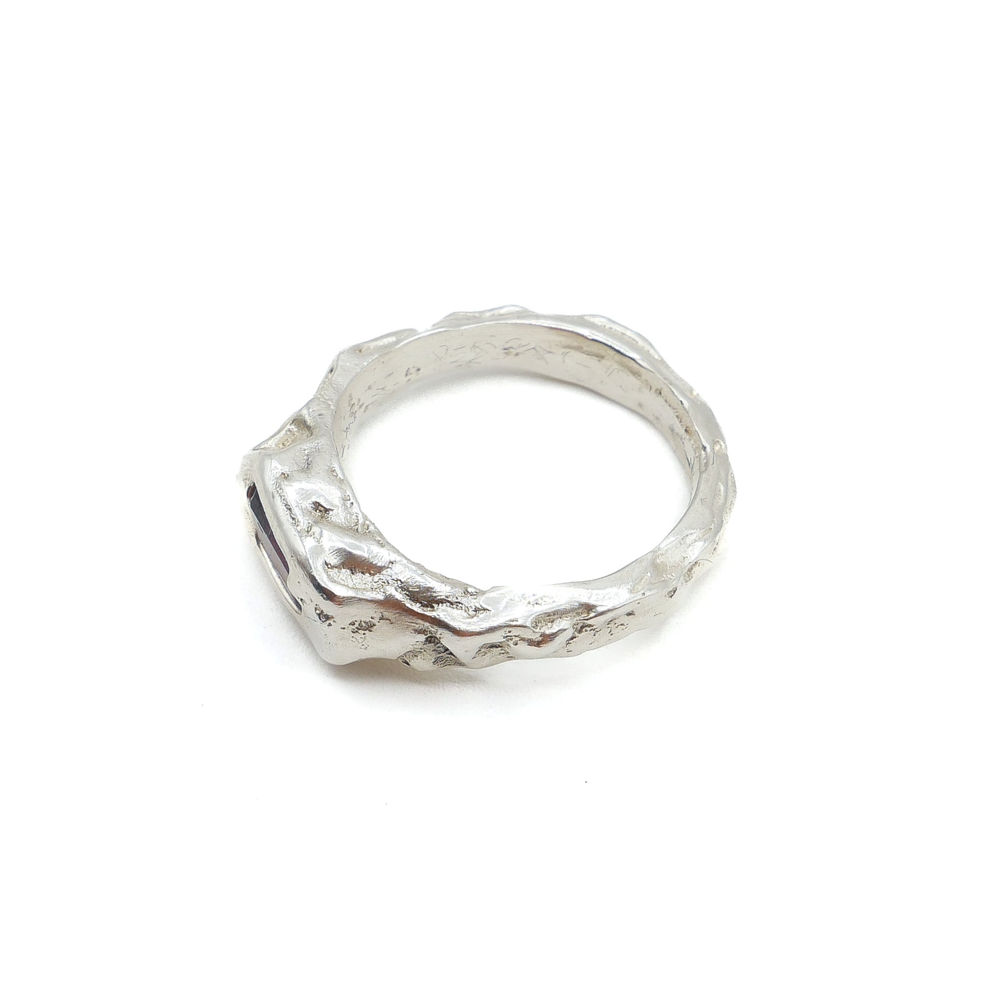 RUBIS SIGNET SILVER T53